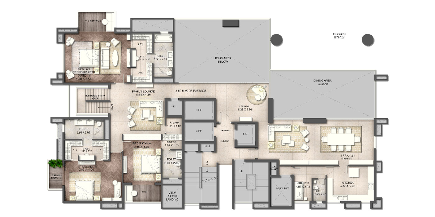 Duplex Upper Level Plan