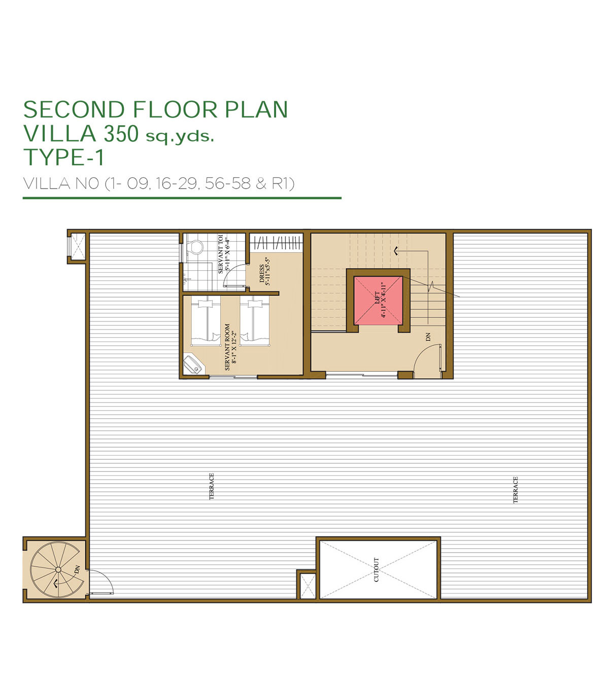 Villa - 350 Sq.Yds (Second Floor Plan)