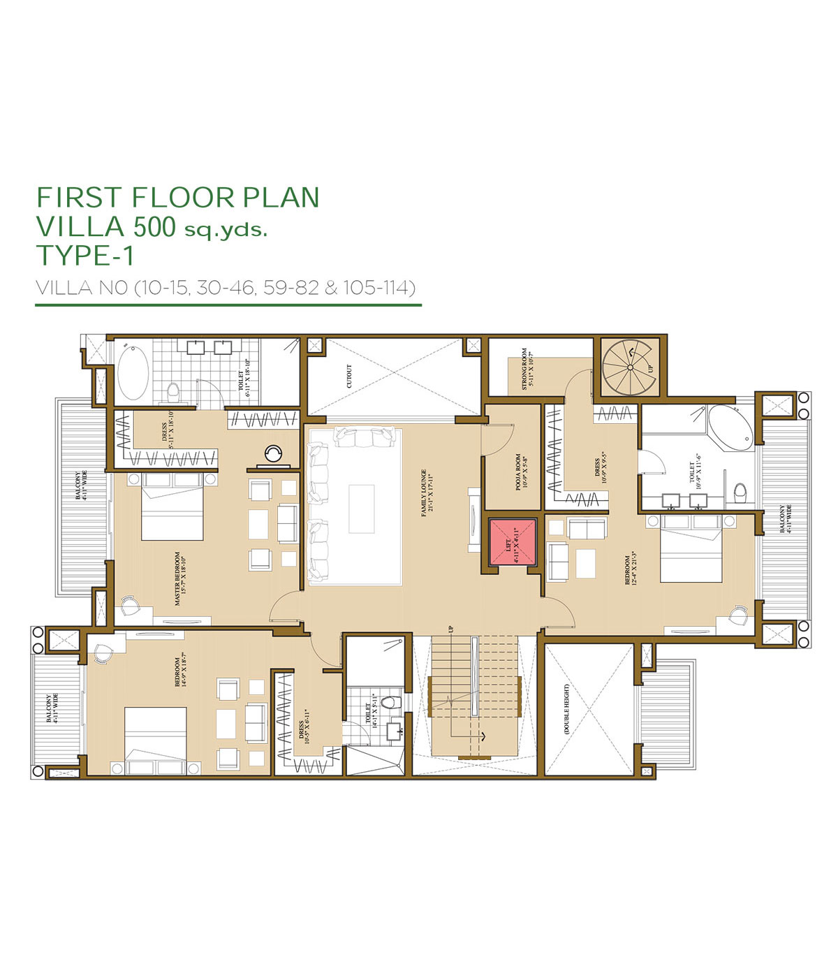 Villa - 500 Sq.Yds (First Floor Plan)